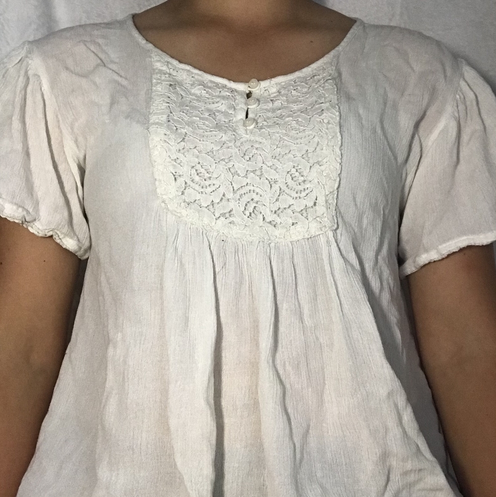 White sheer crop top